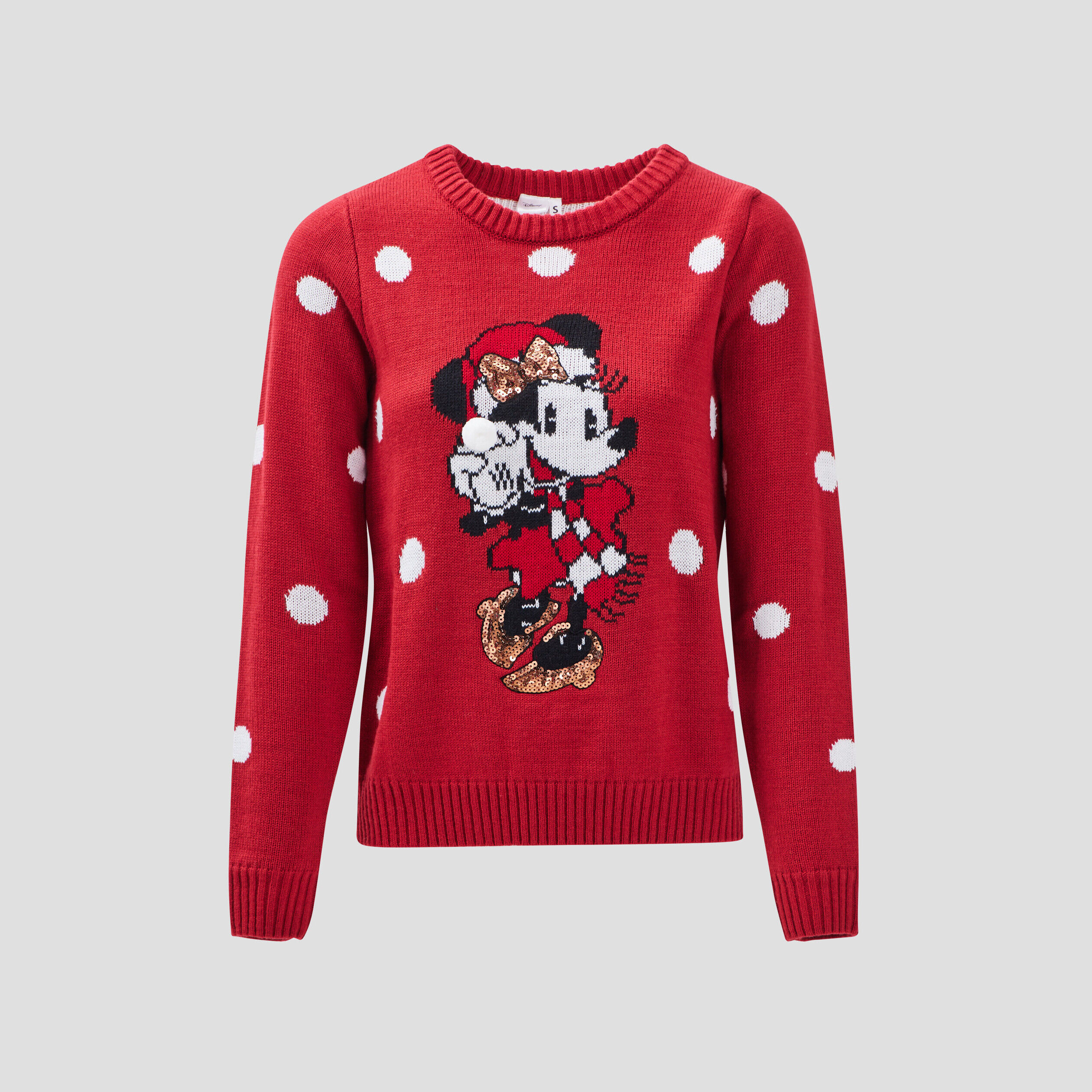 Pull avec col rond Minnie rouge femme | Cache Cache