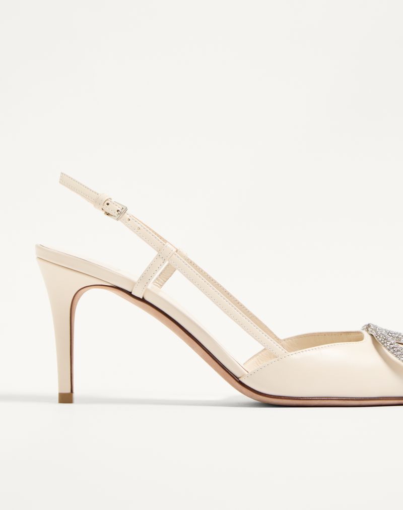 VLogo Signature Slingback Decote em pele de bezerro 80 mm
