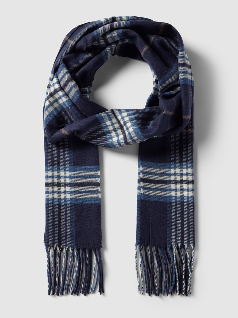 Schal mit Tartan-Karo in marineblau