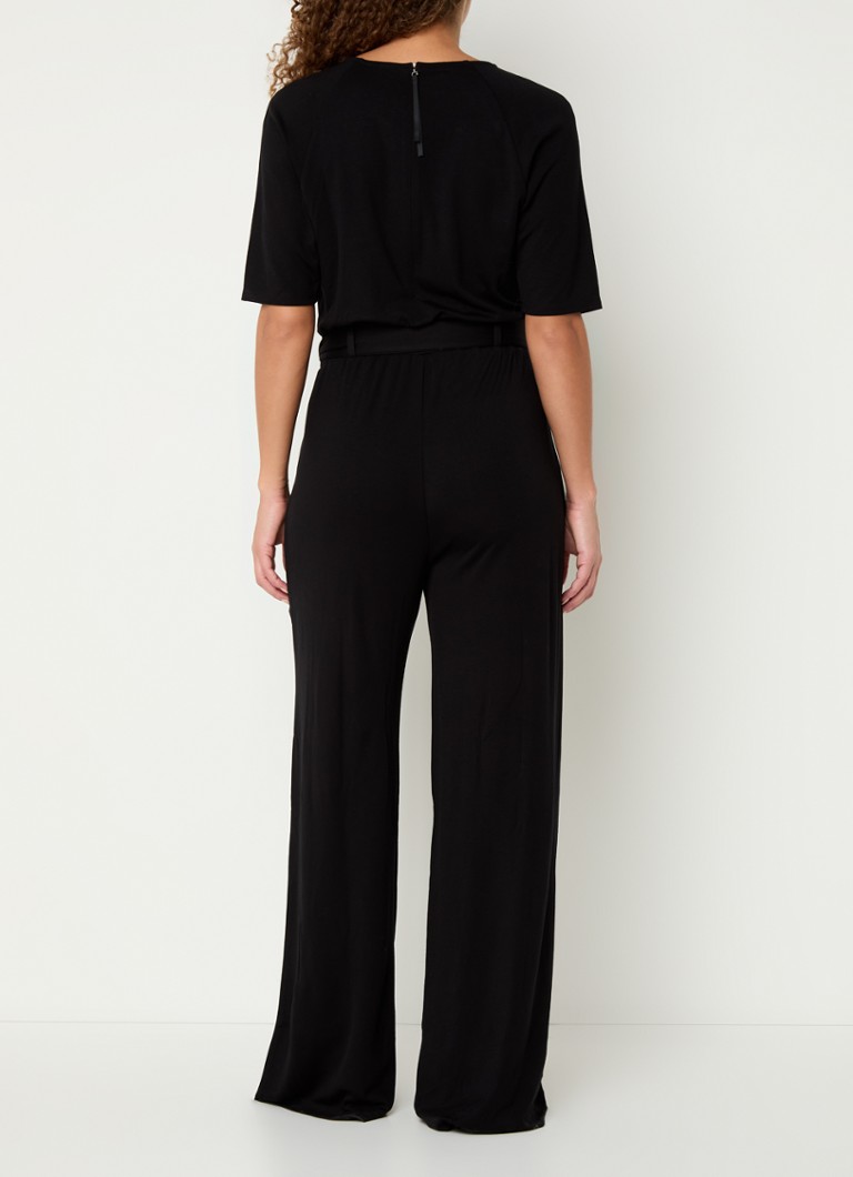 Gerry Weber  Wide fit jumpsuit van jersey met strikceintuur