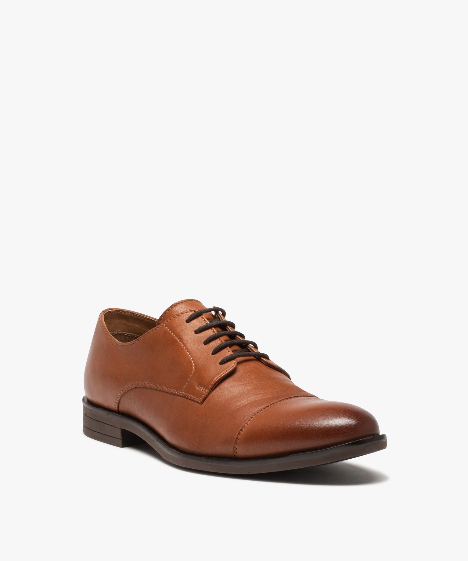 Derbies homme classiques dessus cuir uni camel | GEMO