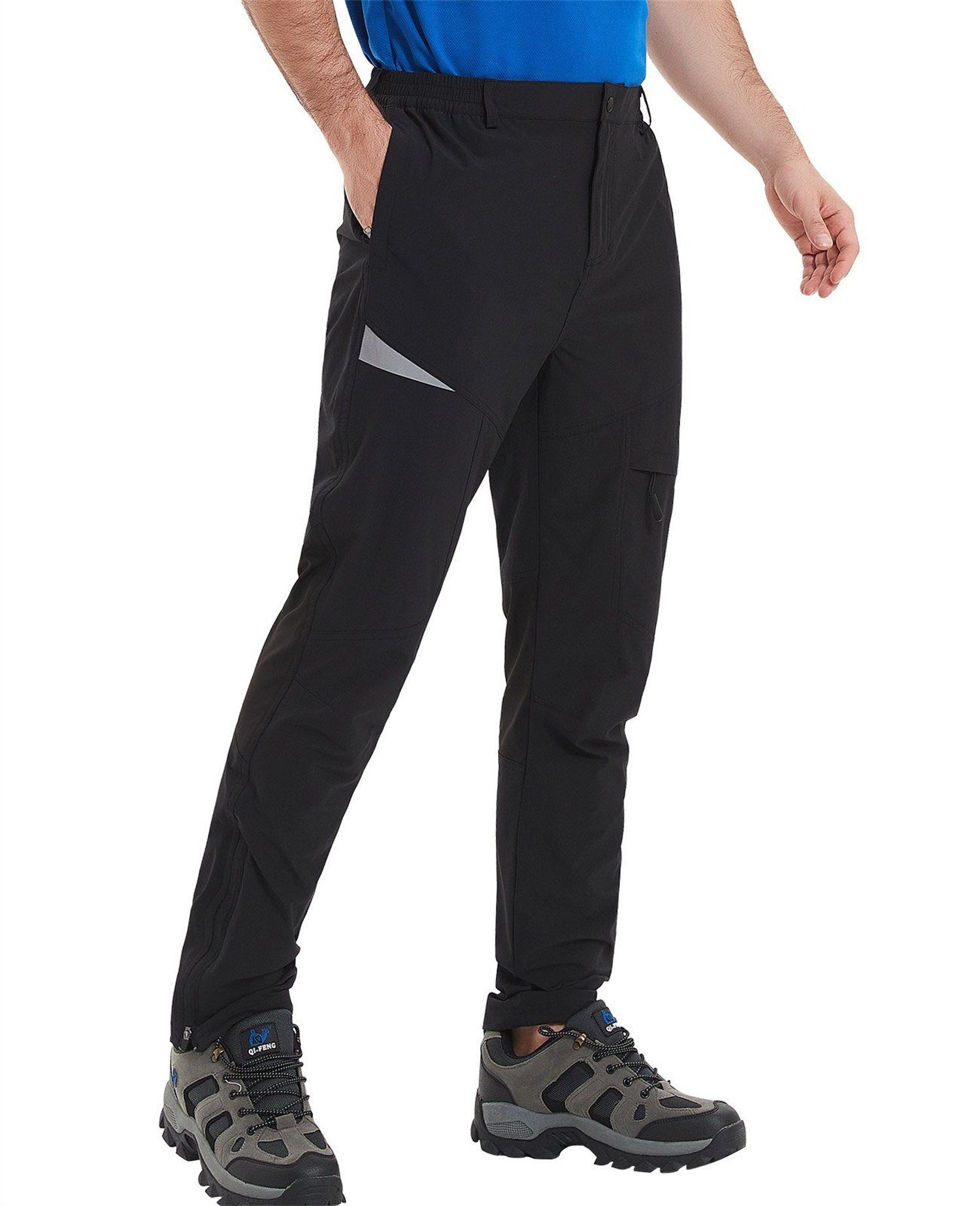 MEETYOO Outdoorhose Herren Lange Outdoor Fahrradhose Regenhose Softshell Radlerhose (Softshellhose, Outdoorhose, Freizeithose, Wanderhose, Funktionshose) Wasserdicht, Sport, Radfahren, Casual, Outdoor
