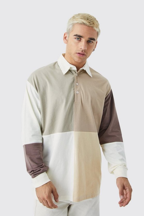 Oversize Rugby Colorblock Poloshirt