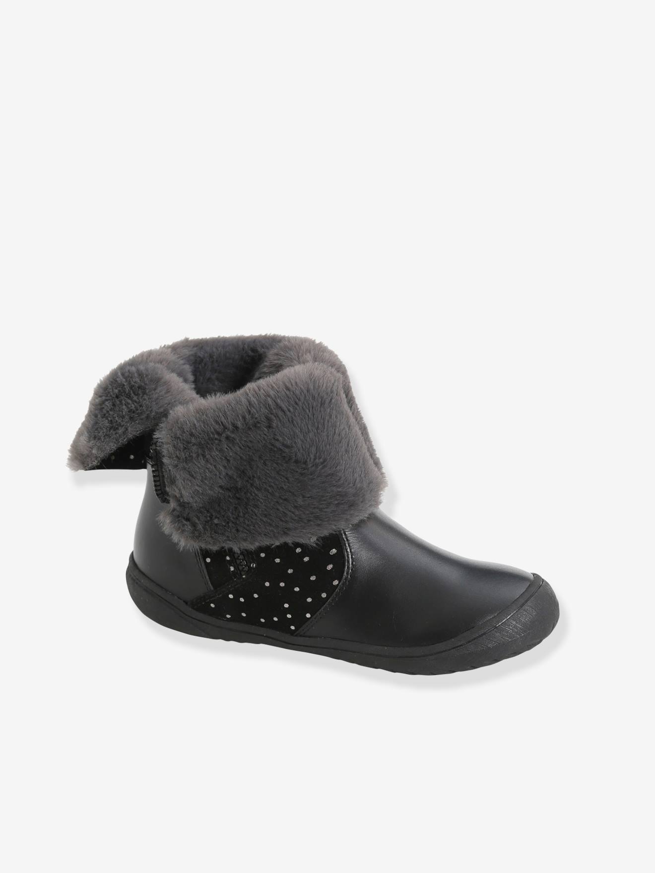 Mi-bottes cuir fille marron