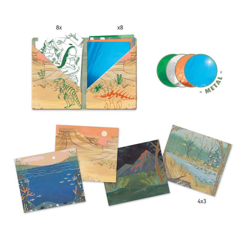 Coffret Artistic Patch papier métallisé Dinosaurus Djeco