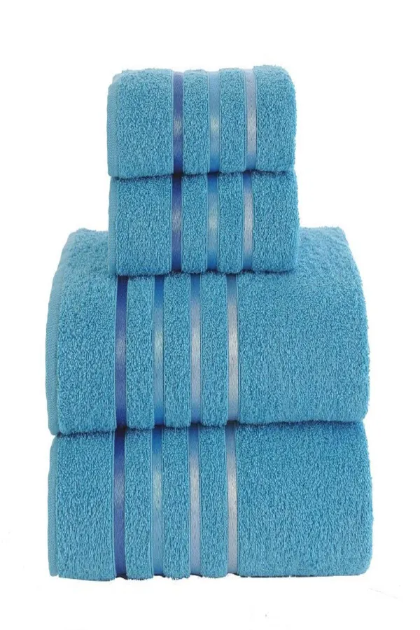 Karna Home  Bale 4-teiliges Badetuch-Set Türkis