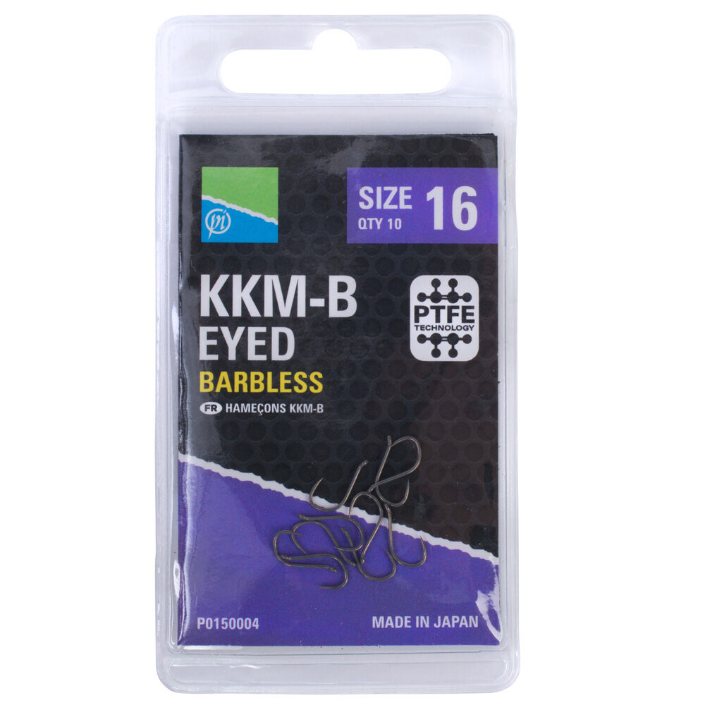 Anzóis Preston KKM-B sem farpa e com olho (x10)