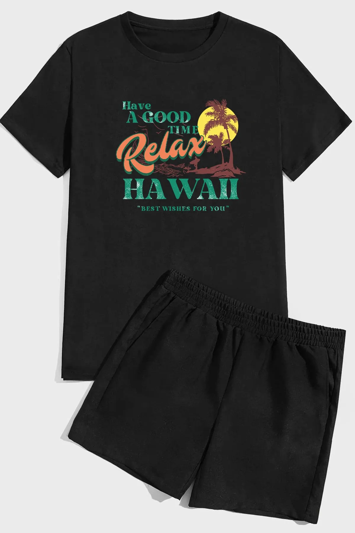 uyguntarz  Shorts-Set mit Hawaii-Print