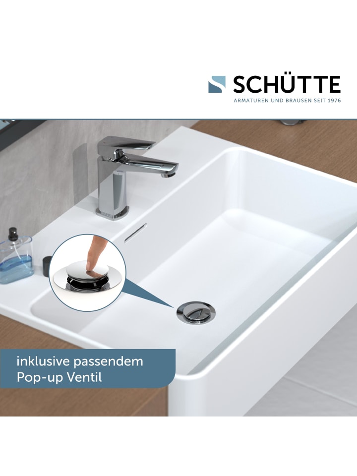 Schütte Waschtischarmatur RAVEN in Chrom mit Pop Up - (L) 16 x (B) 5 x (H) 16 cm günstig kaufen onesize