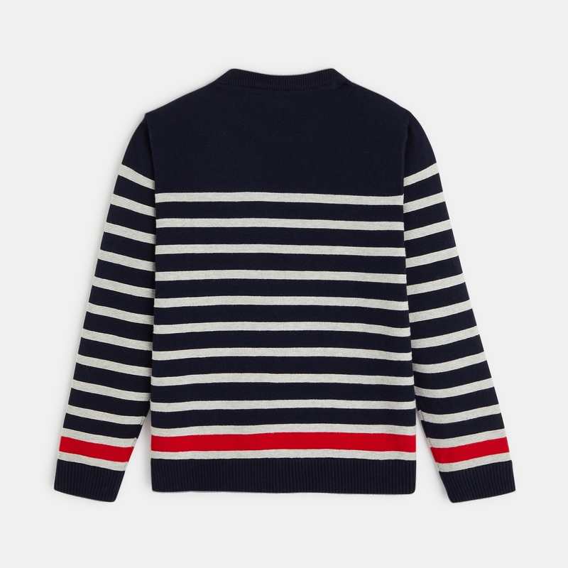 Pull marin en tricot bleu garçon