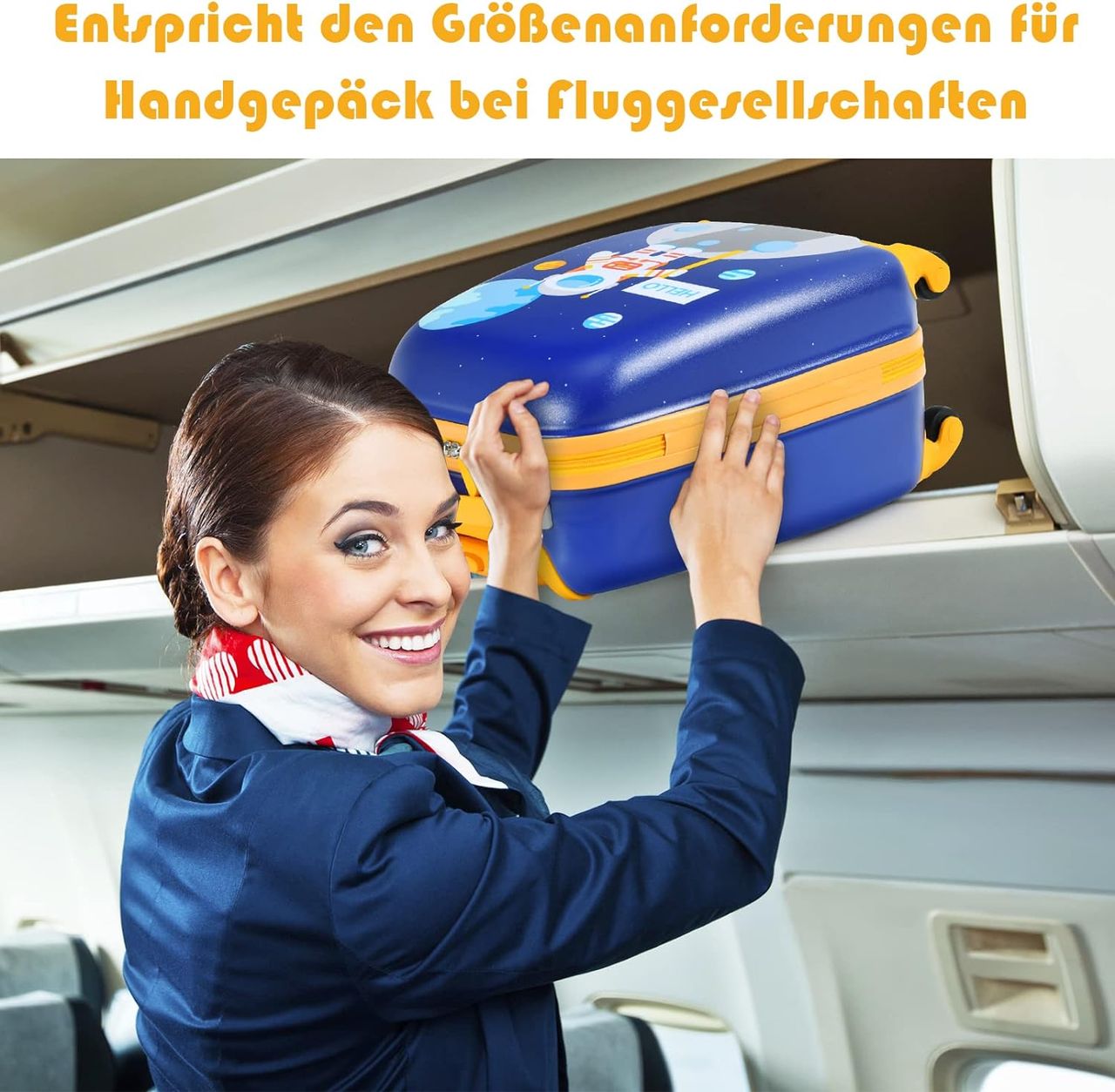 Costway 2tlg Kinderkoffer   Rucksack, Kindertrolley aus Kunststoff