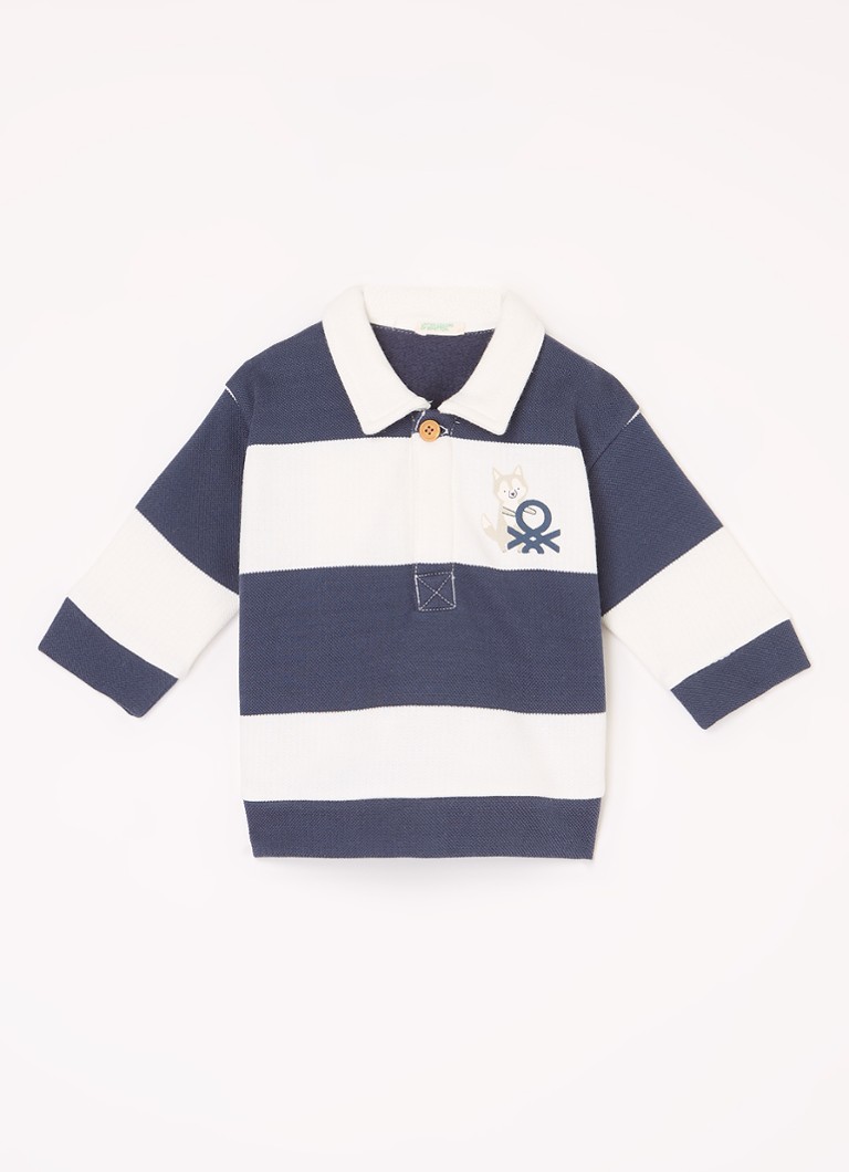 Benetton Polo majica od pike pamuka s prugastim printom