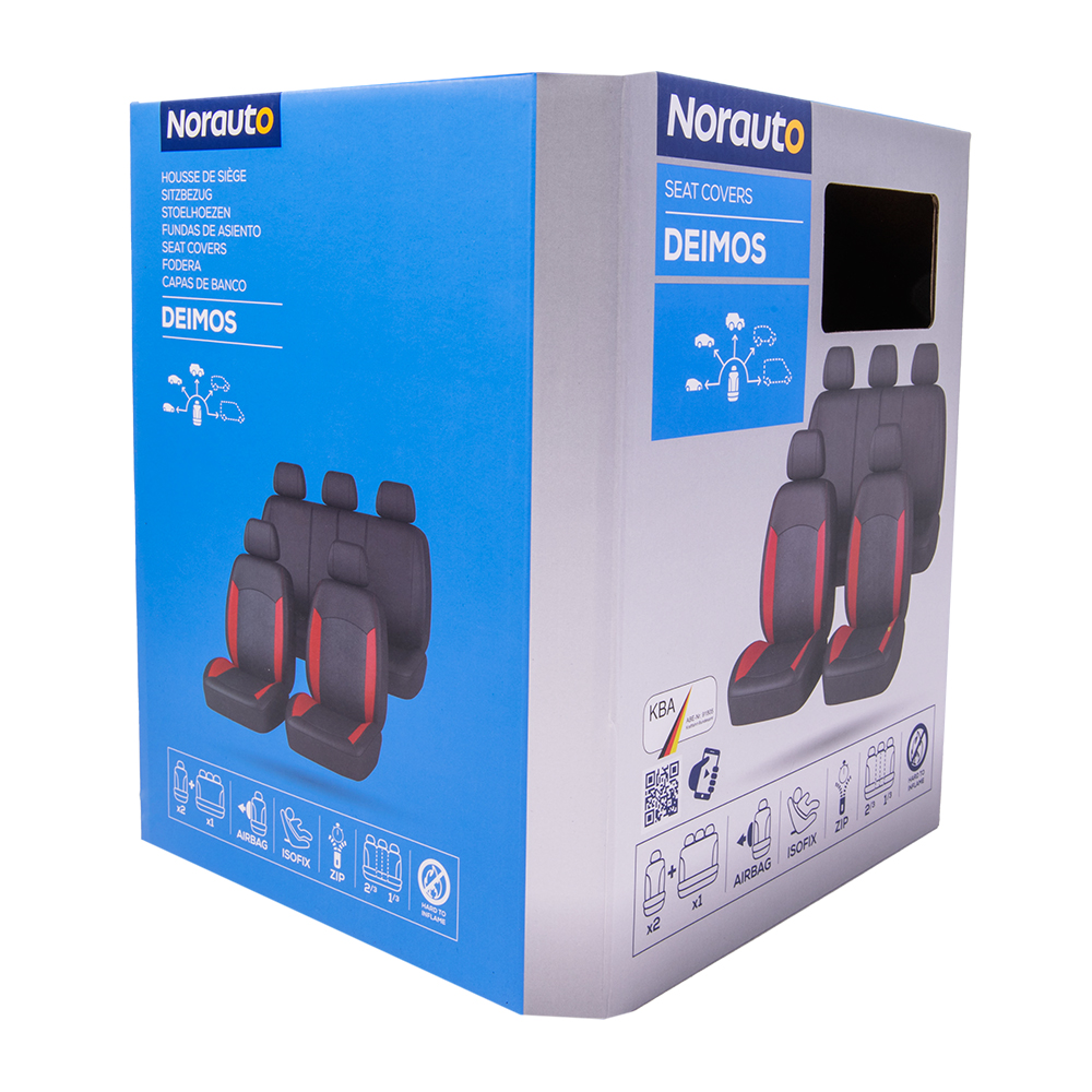 Set Norauto Deimos Universal-Sitzbezüge rot/schwarz - ATU