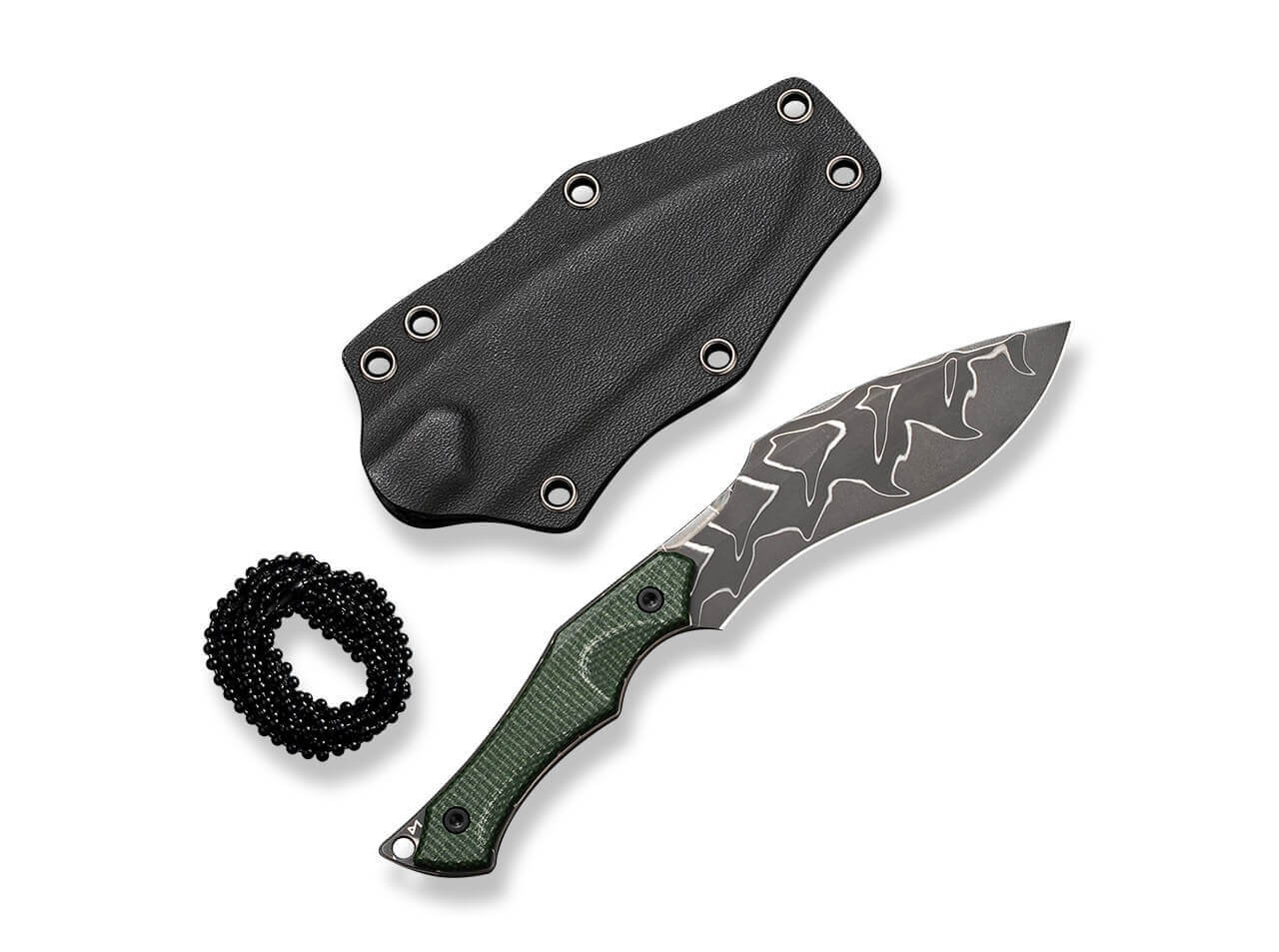 Vaquita II Micarta Green Damascus