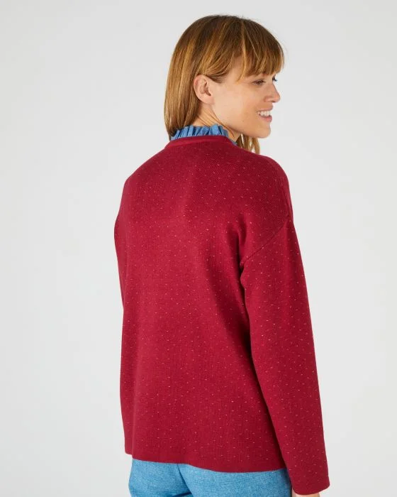 Pull jacquard chaud col volanté Thermolactyl