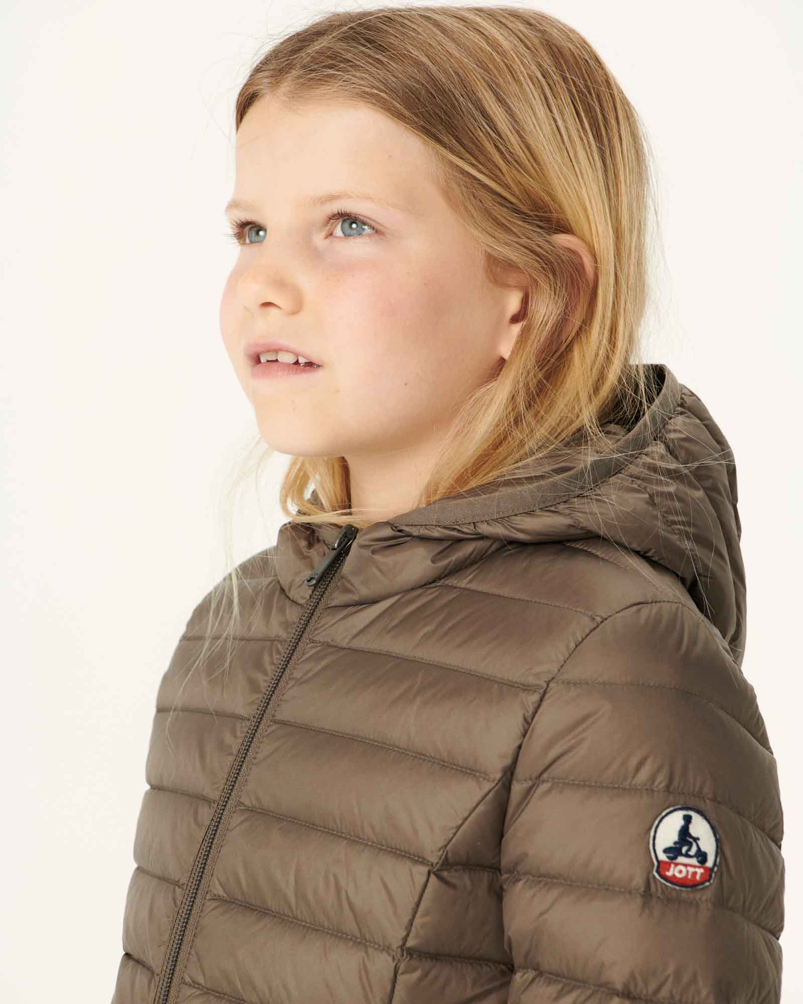 Doudoune légère à capuche enfant Taupe Carla