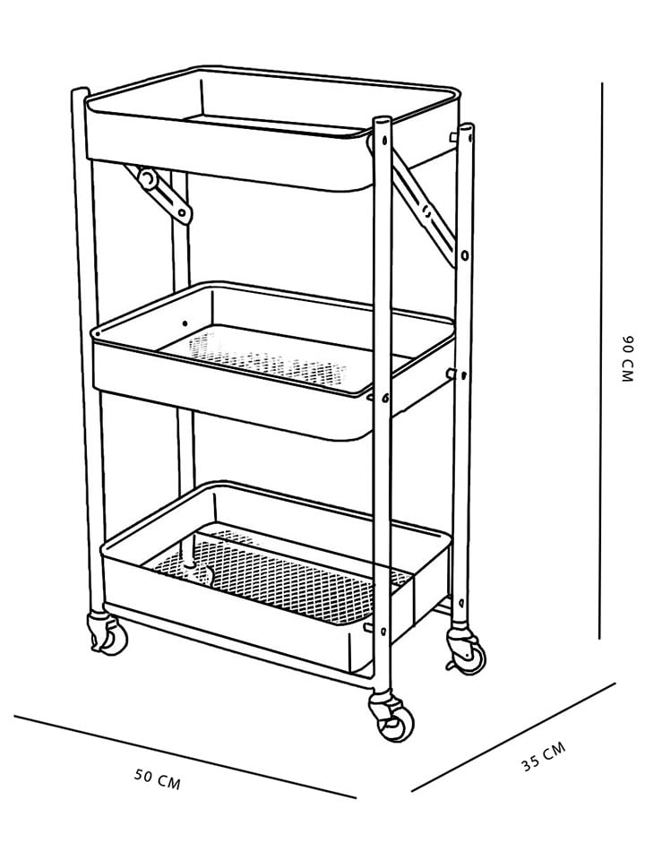 UTILITY Servierwagen in Grün - (B)50 x (H)90 x (T)35 cm günstig kaufen onesize