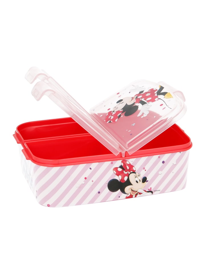 Disney Minnie Mouse Kinder Premium Brotdose Lunchbox mit 3 Fächern in Rot günstig kaufen onesize