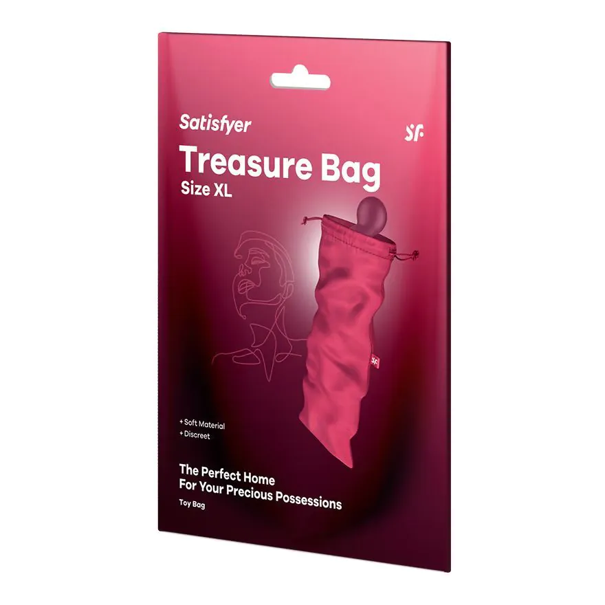 Satisfyer Treasure Bag XL lyserød opbevaringstaske til erotisk legetøj