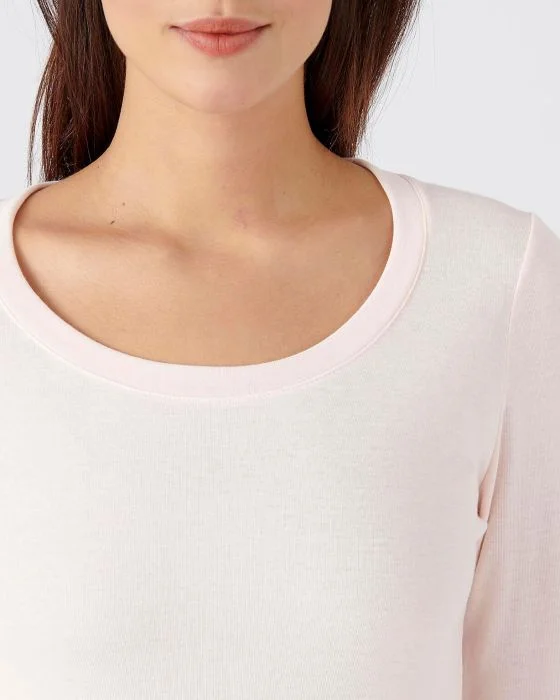 T-shirt fine côte Thermolactyl Sensitive, encolure dégagée