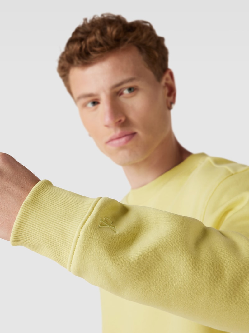 Sweatshirt mit Label-Detail in hellgelb