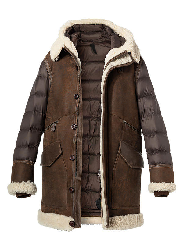 Blauer. USA, Lammfelljacke, Daunen gefüttert, dunkelbraun