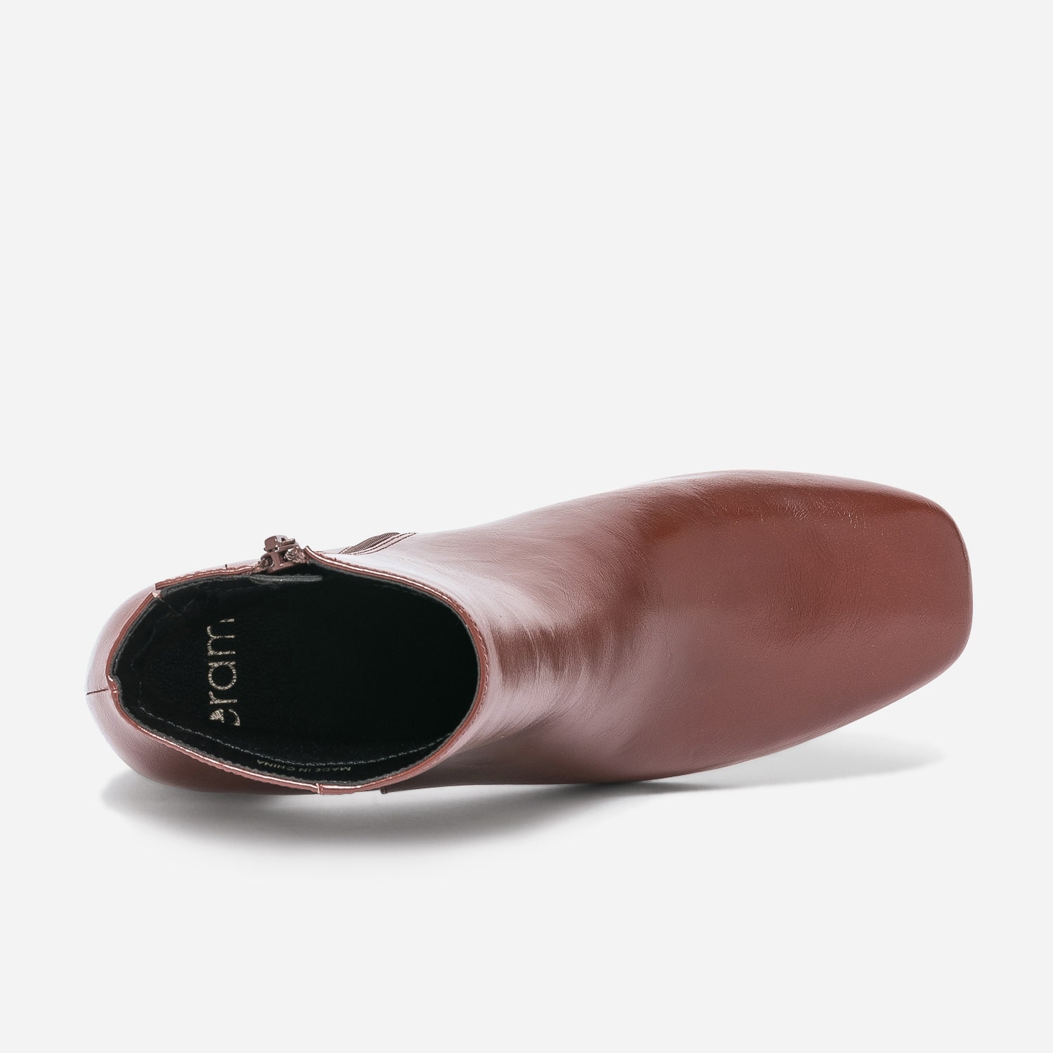 Boots cognac avec barrette talon