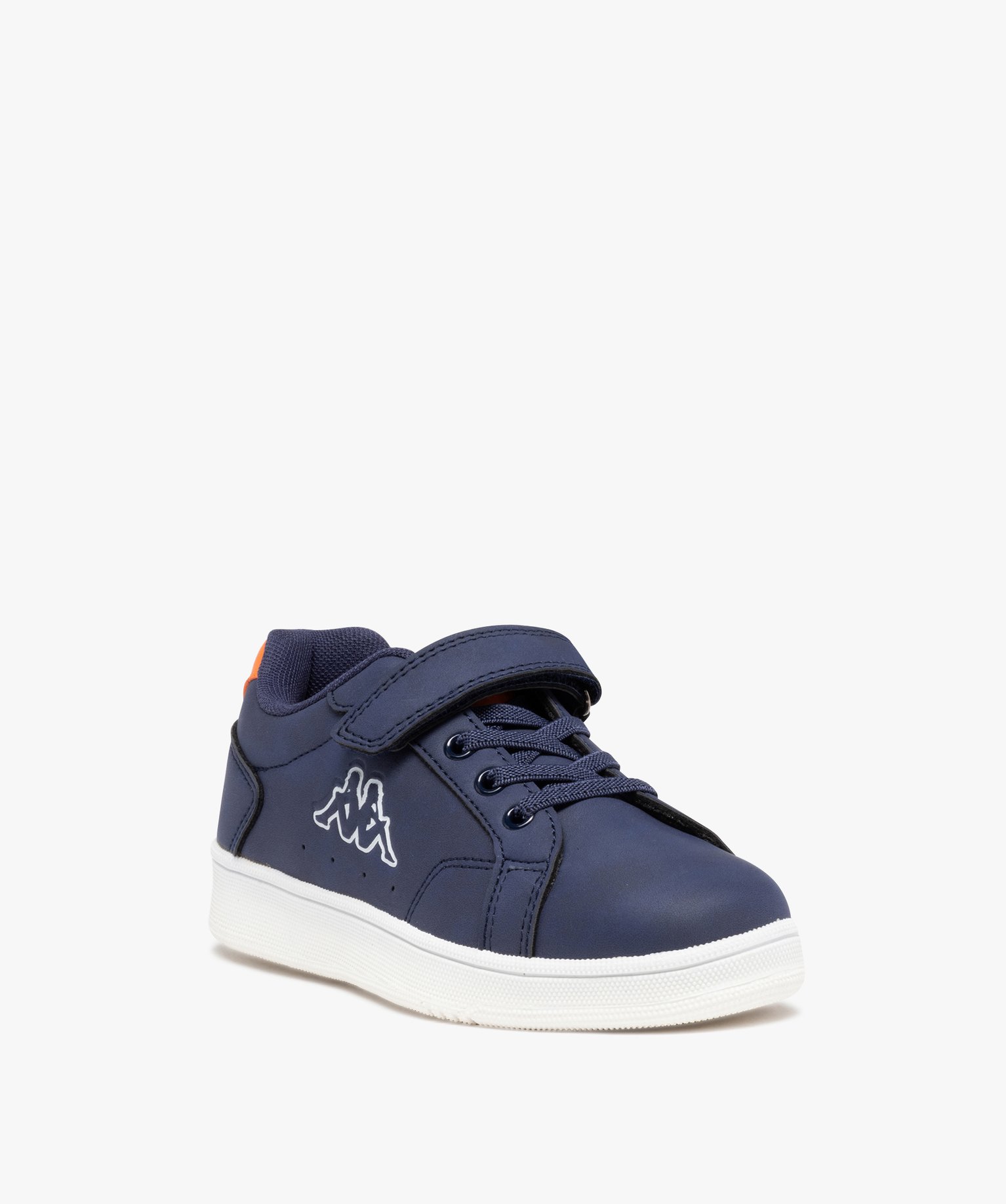 Baskets Garçon unies à lacets et scratch - Kappa marine | GEMO