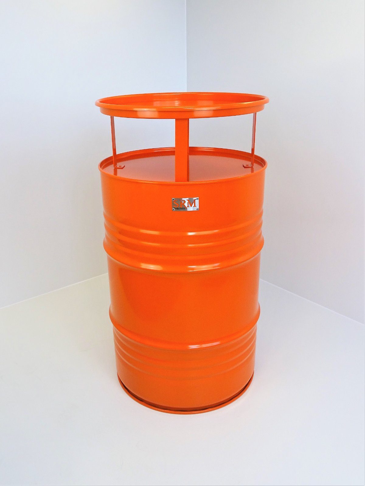 SRM Design Stehtisch Fassmöbel Stehtisch Bistrotisch Partytisch Orange Ø 57 cm Höhe 108 cm