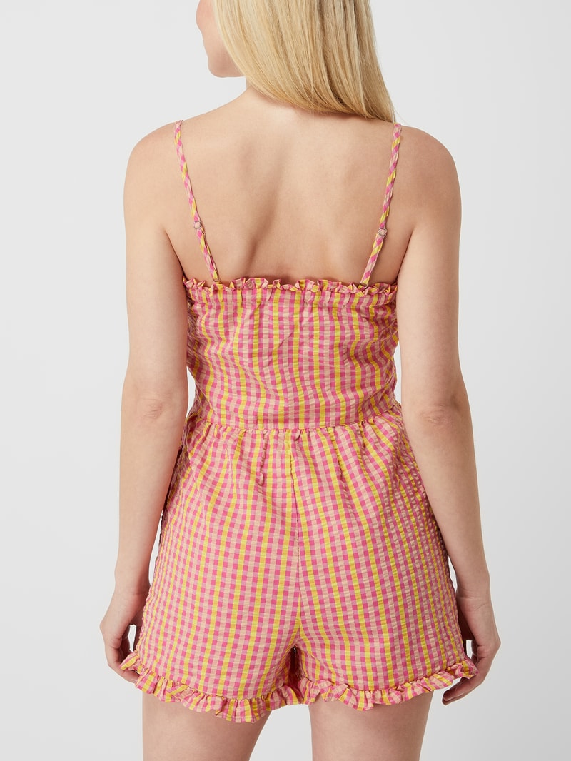 Playsuit mit Karomuster Modell 'Cille' in pink