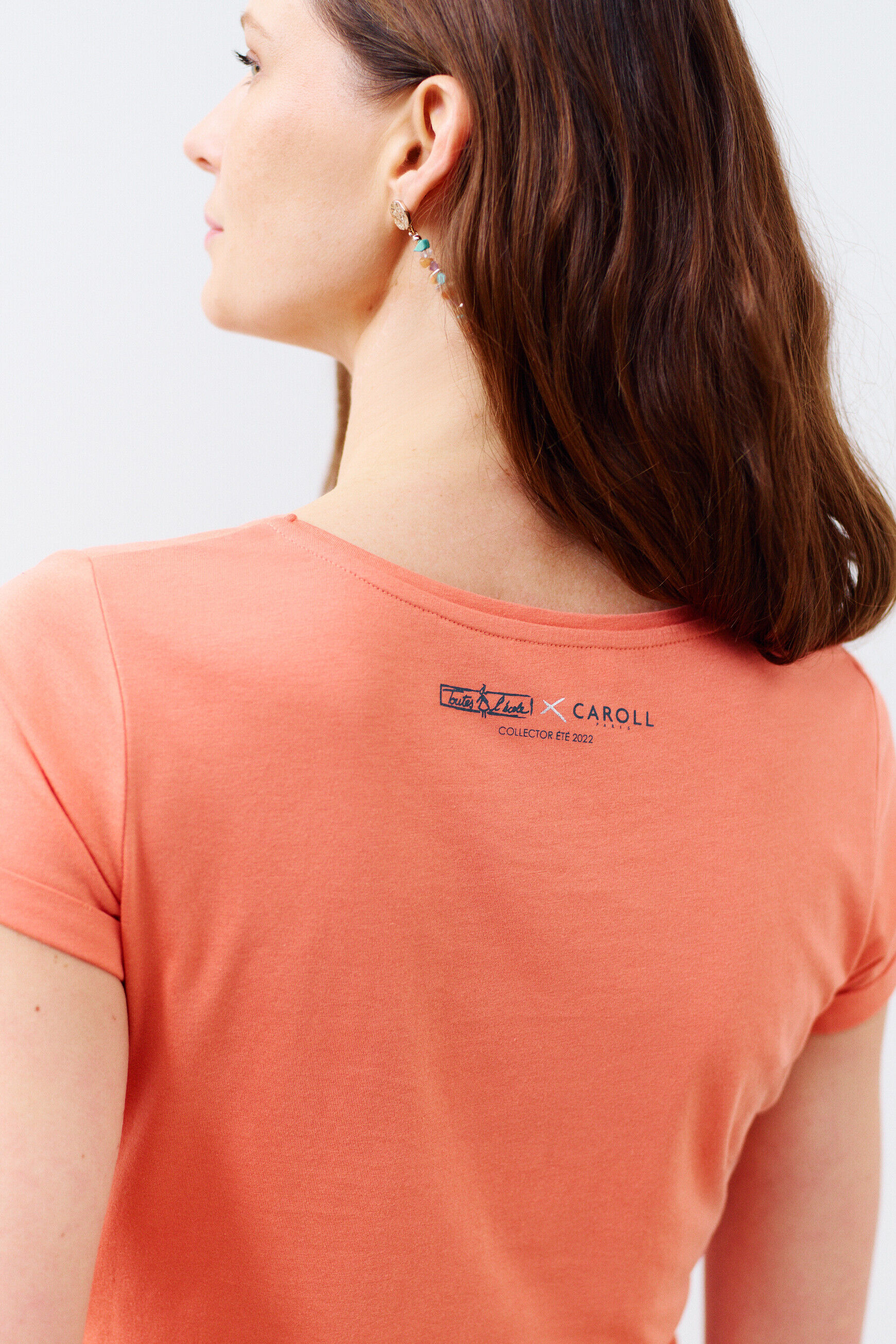 t-shirt maxine rose corail femme