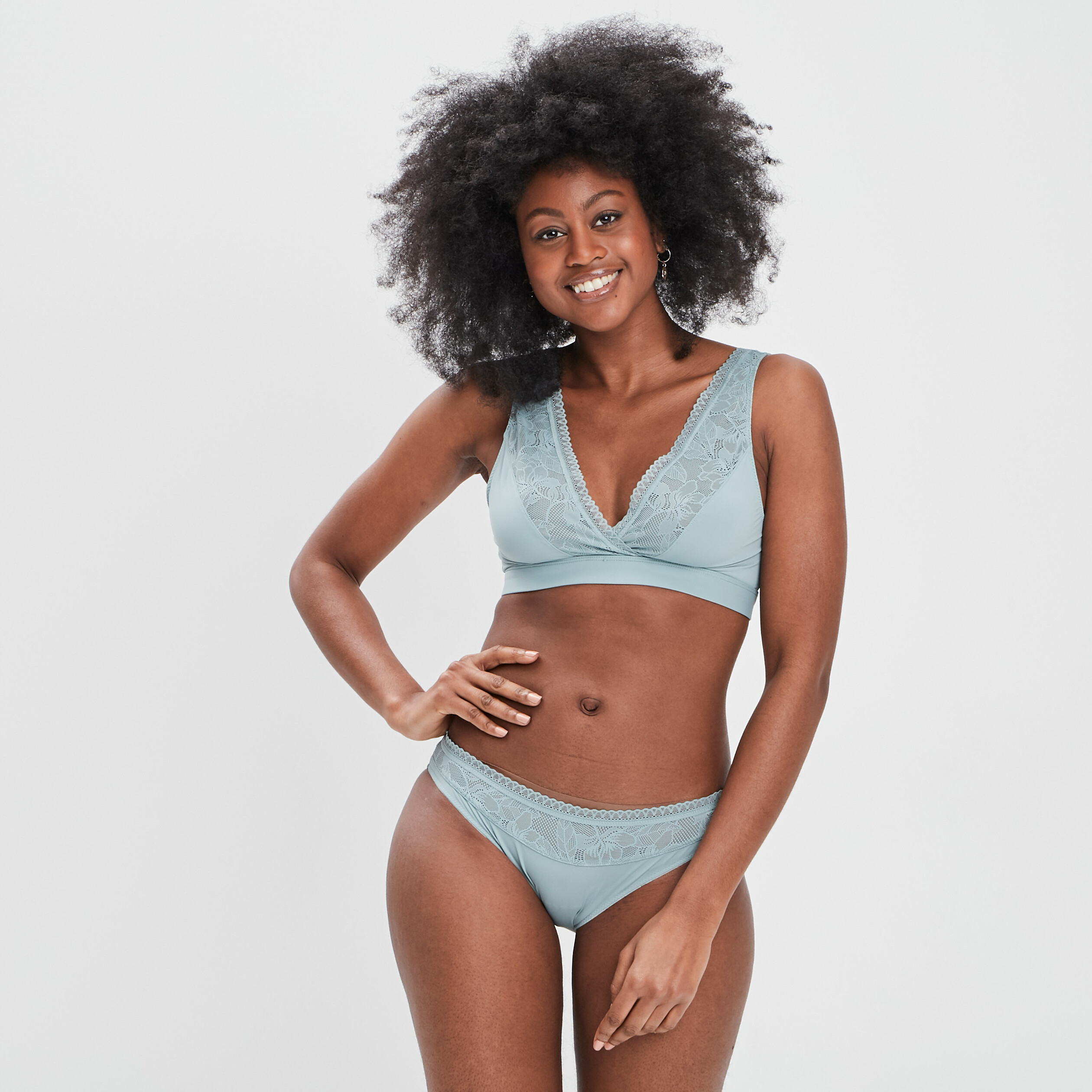 Culotte avec dentelle vert pastel femme | La Halle