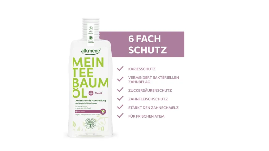 alkmene Mein Teebaumöl Antibakterielle Mundspülung 500 ml