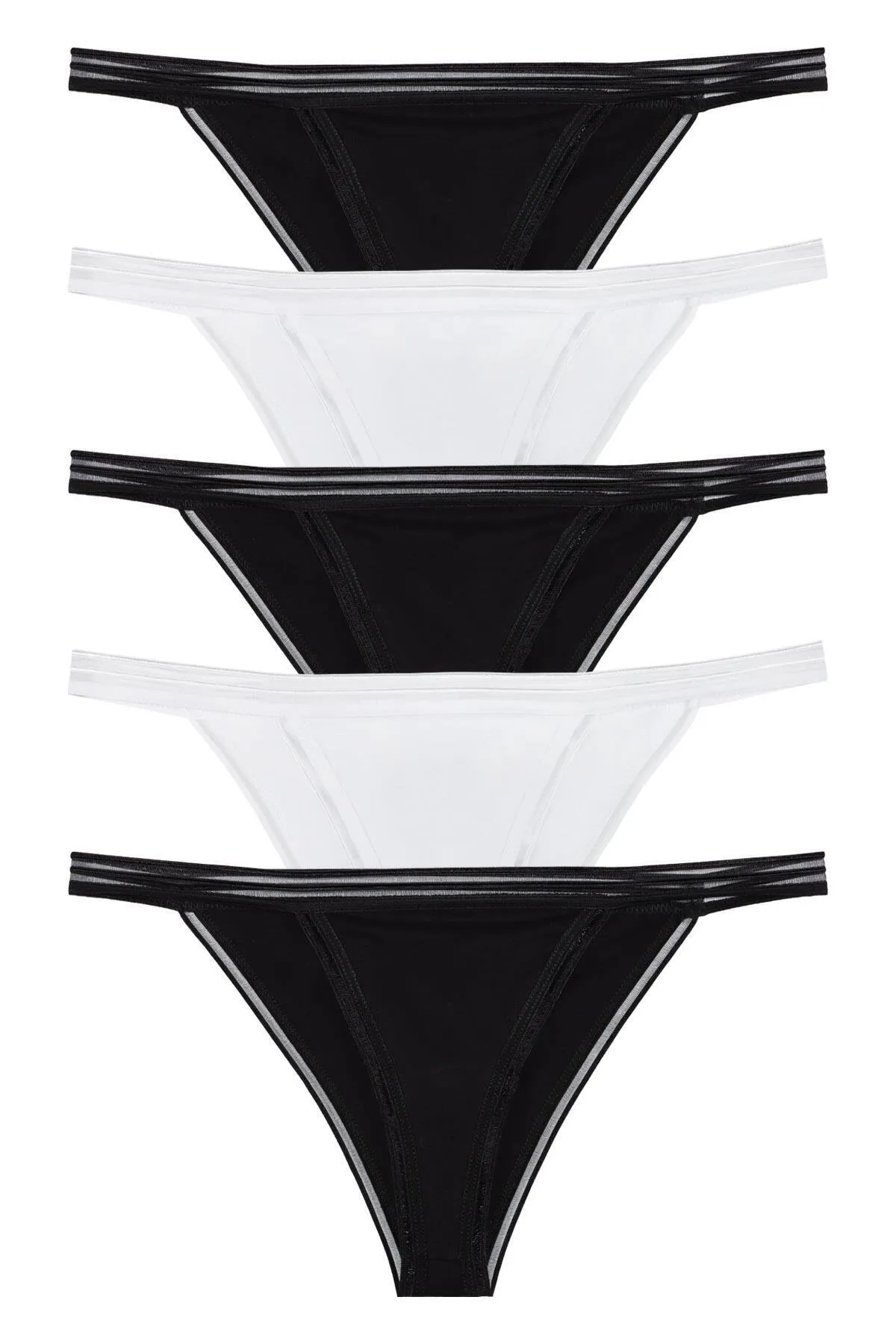 Sensu  Transparente elastische Bikini-Modell-Höschen für Damen, 5er-Pack-Set Kts3068