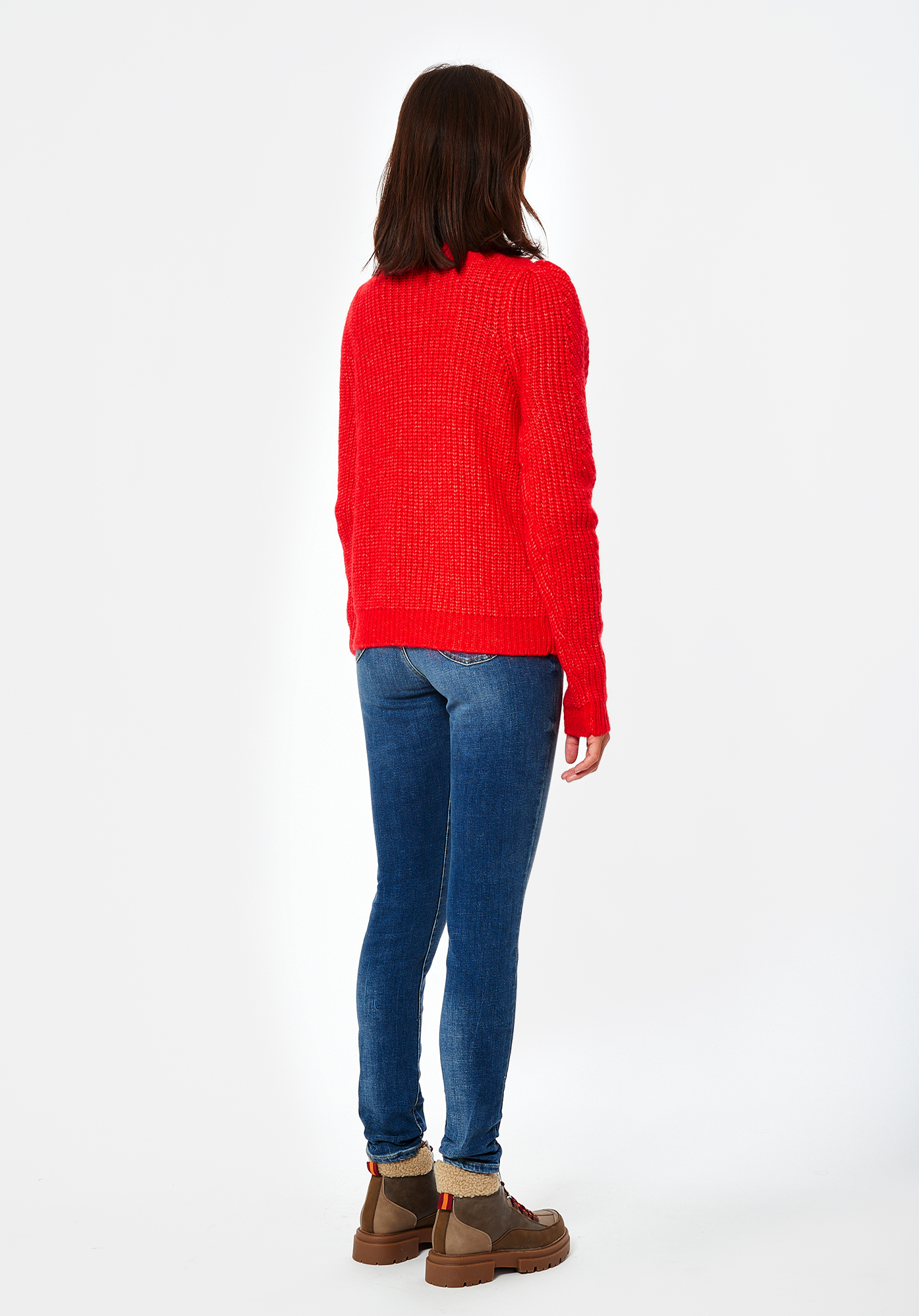 FOUJE  Pull en maille rouge Femme