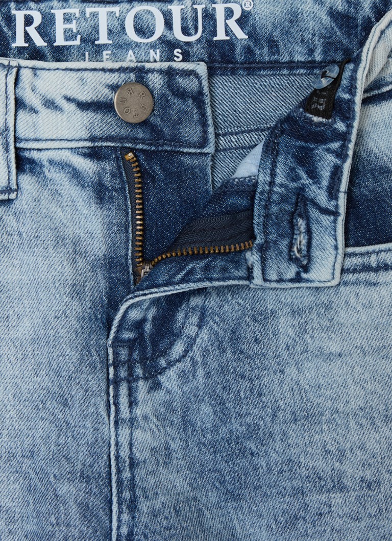 „Retour Jeans Gigi“ aukštu juosmeniu ir plačiomis kojomis džinsai su blizgučiais