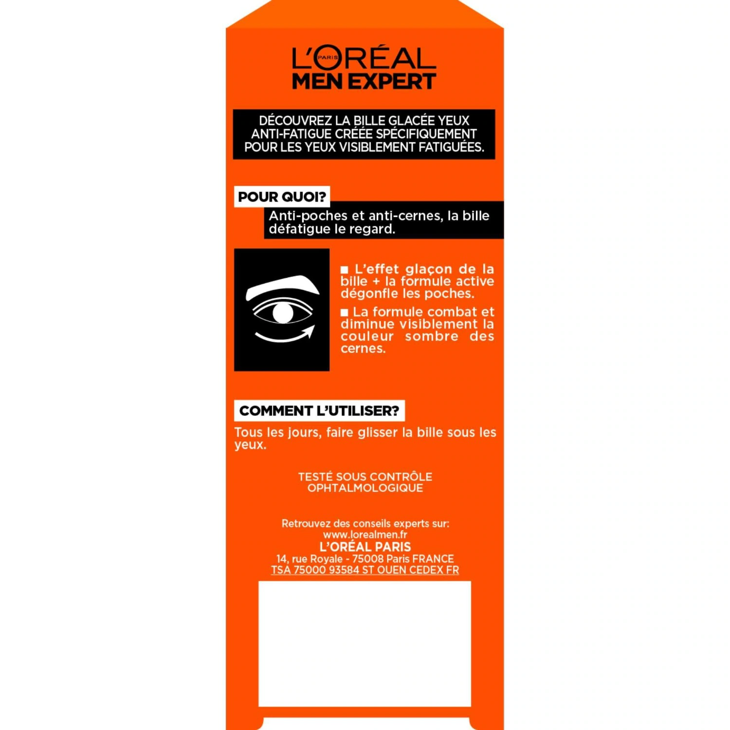 L'Oréal Men Expert Hydra Energetic fáradtság elleni jeges szemkörnyékápoló roll-on - 10ml