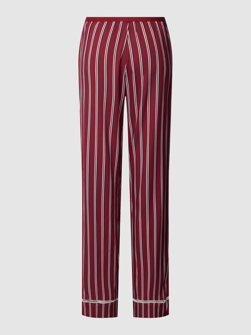 Pyjama-Hose aus Viskose mit Streifenmuster Modell 'TONAL' in bordeaux rot