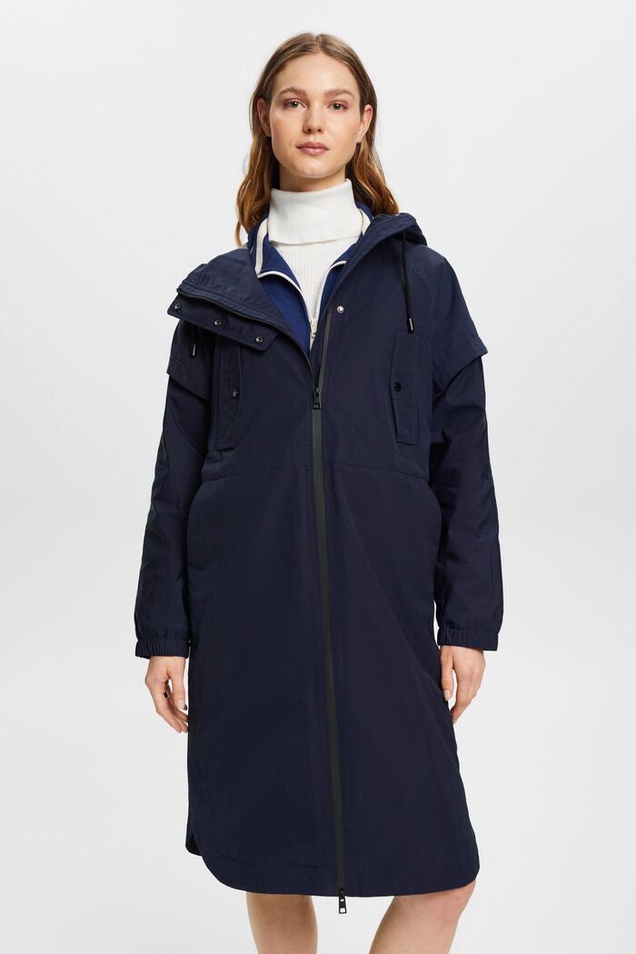 Long-Parka mit Tunnelzugkapuze