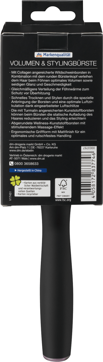 Rundbürste, Professional Volumen- und Stylingbürste, 1 St