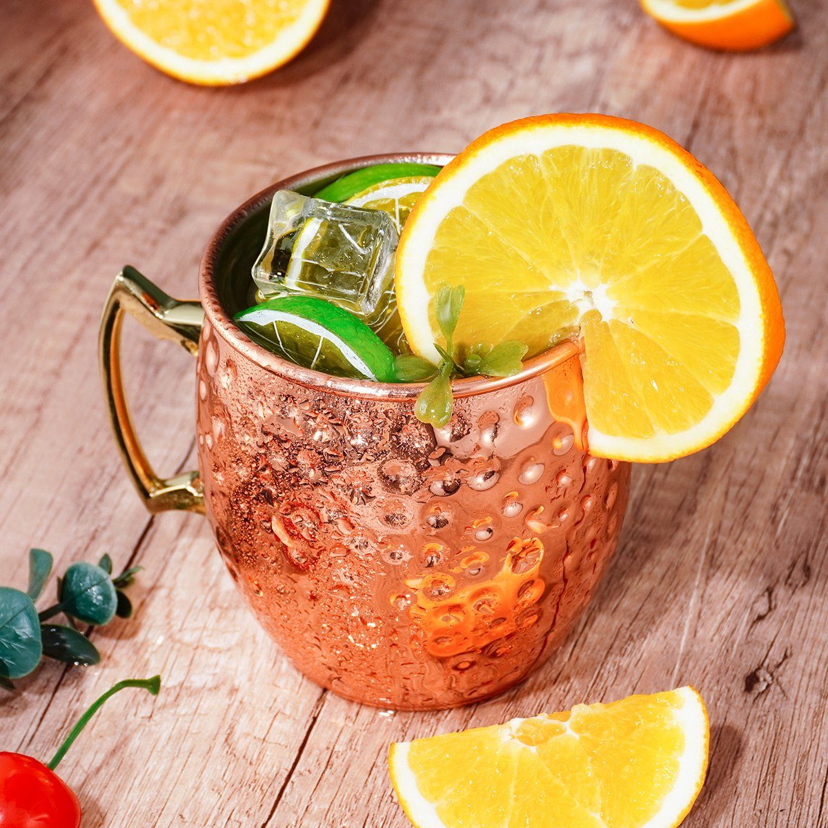 Faizee Möbel Tasse Cocktailglas Moscow Mule Becher Kupferbecher 500ml Fassungsvermögen, Kupfer/Edelstahl