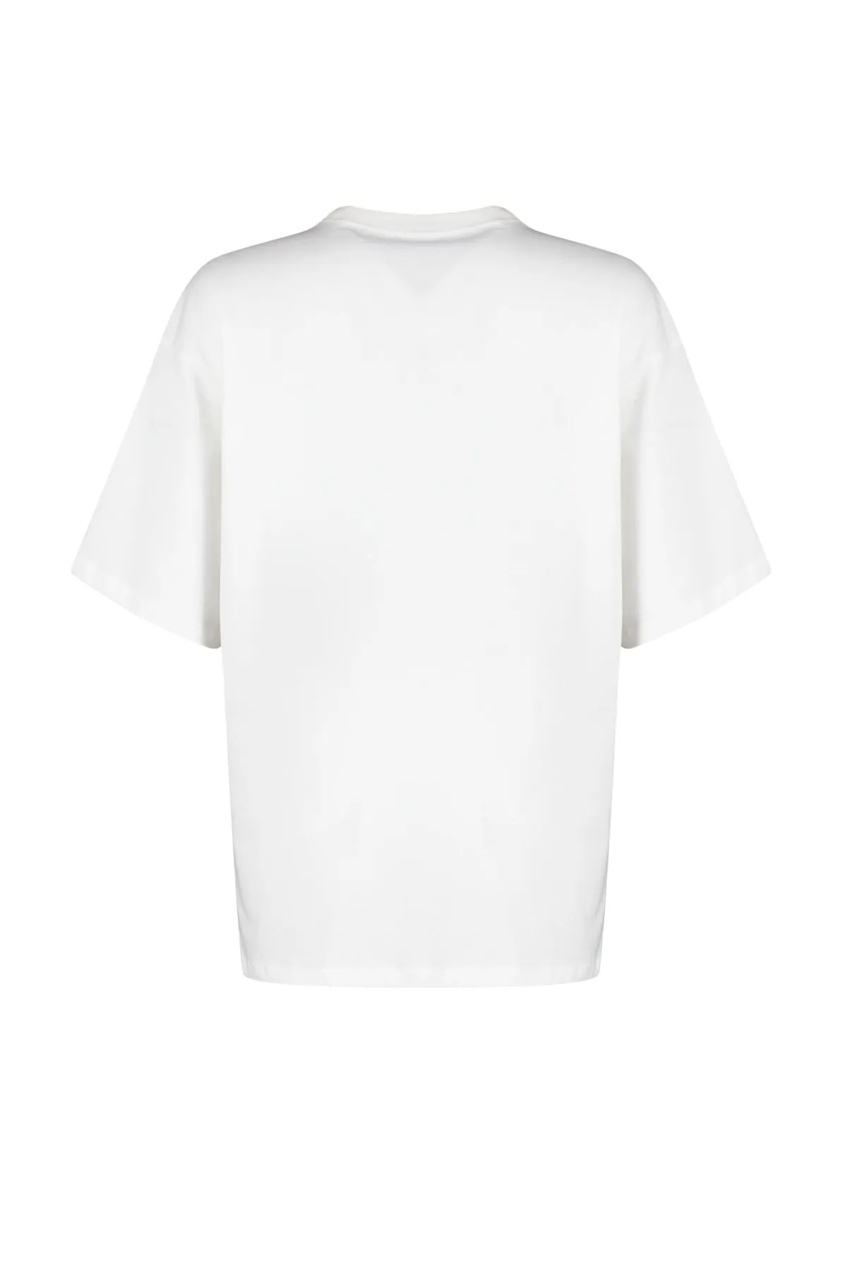 Trendyol Collection  Ecrufarbenes Premium-Strick-T-Shirt mit Rundhalsausschnitt in Übergröße/weiter Passform aus 100 % Baumwolle TWOSS23TS00040