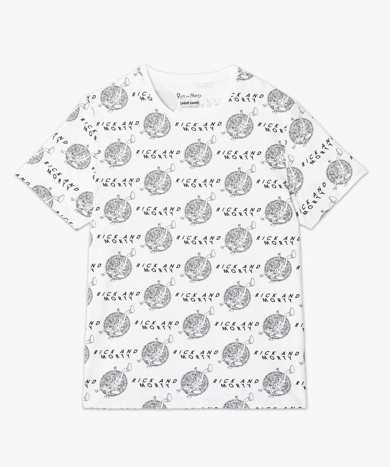 Tee-shirt manches courtes imprimé all over homme - Rick & M... blanc | GEMO