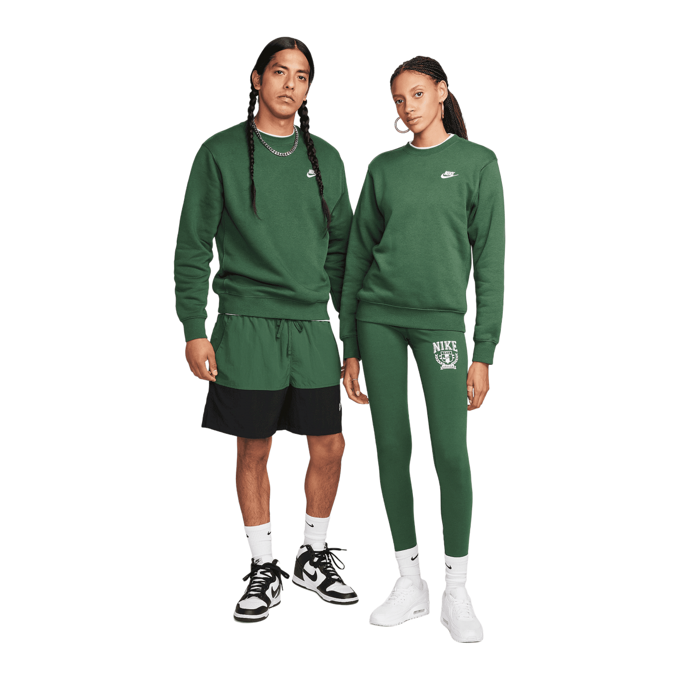 Nike NSW Club Fleece Sweatshirt Grün Weiss F323