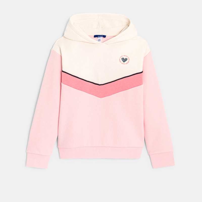 Sweat-shirt à capuche rose fille