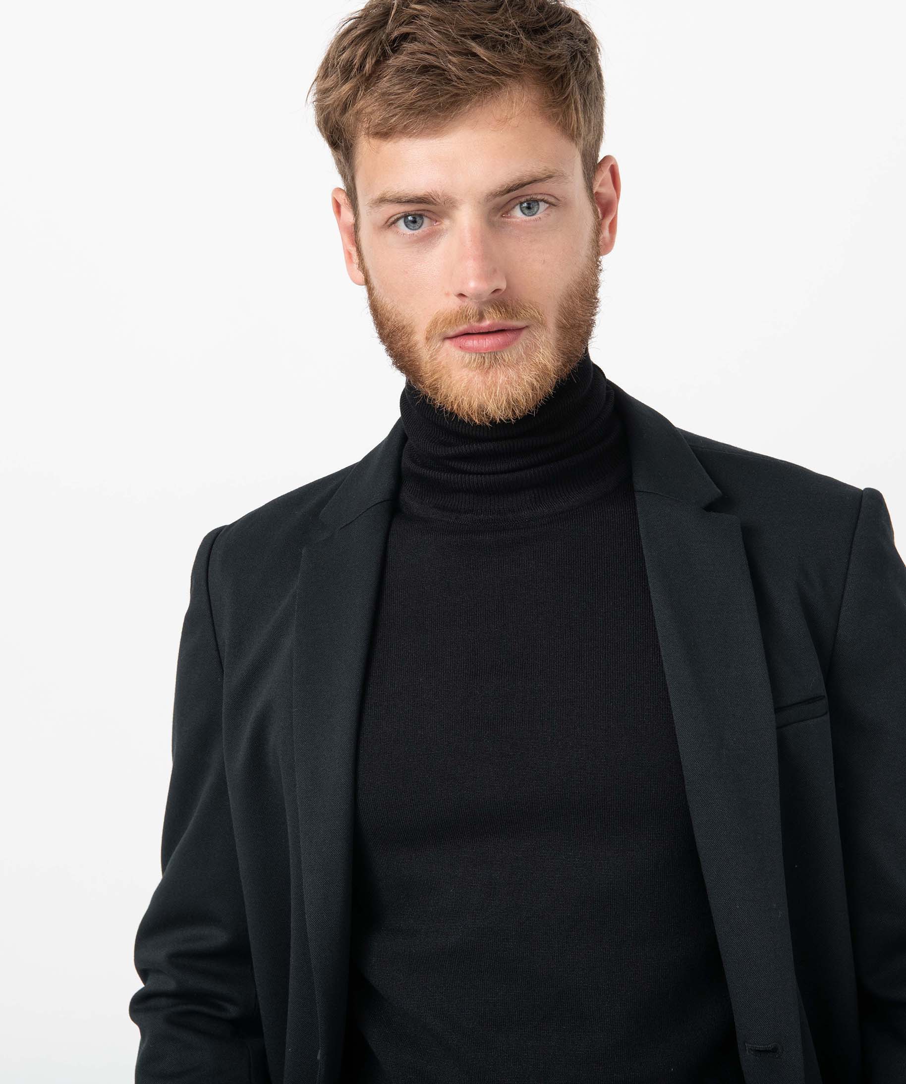 Veste de costume homme en matière stretch noir | GEMO