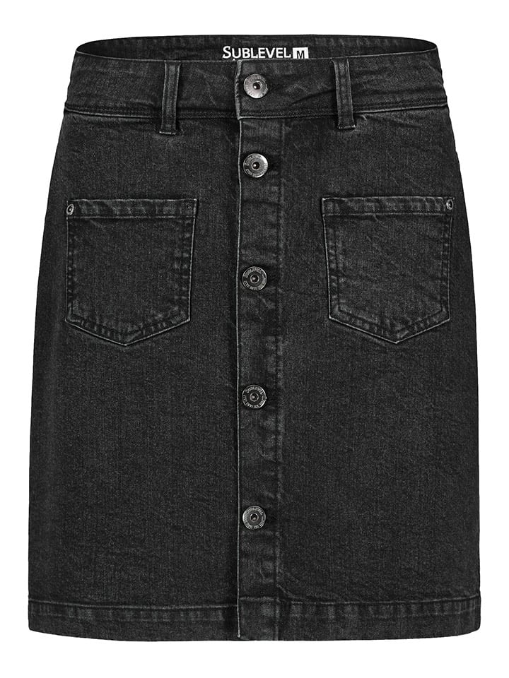 Sublevel Jeansrock in Schwarz günstig kaufen