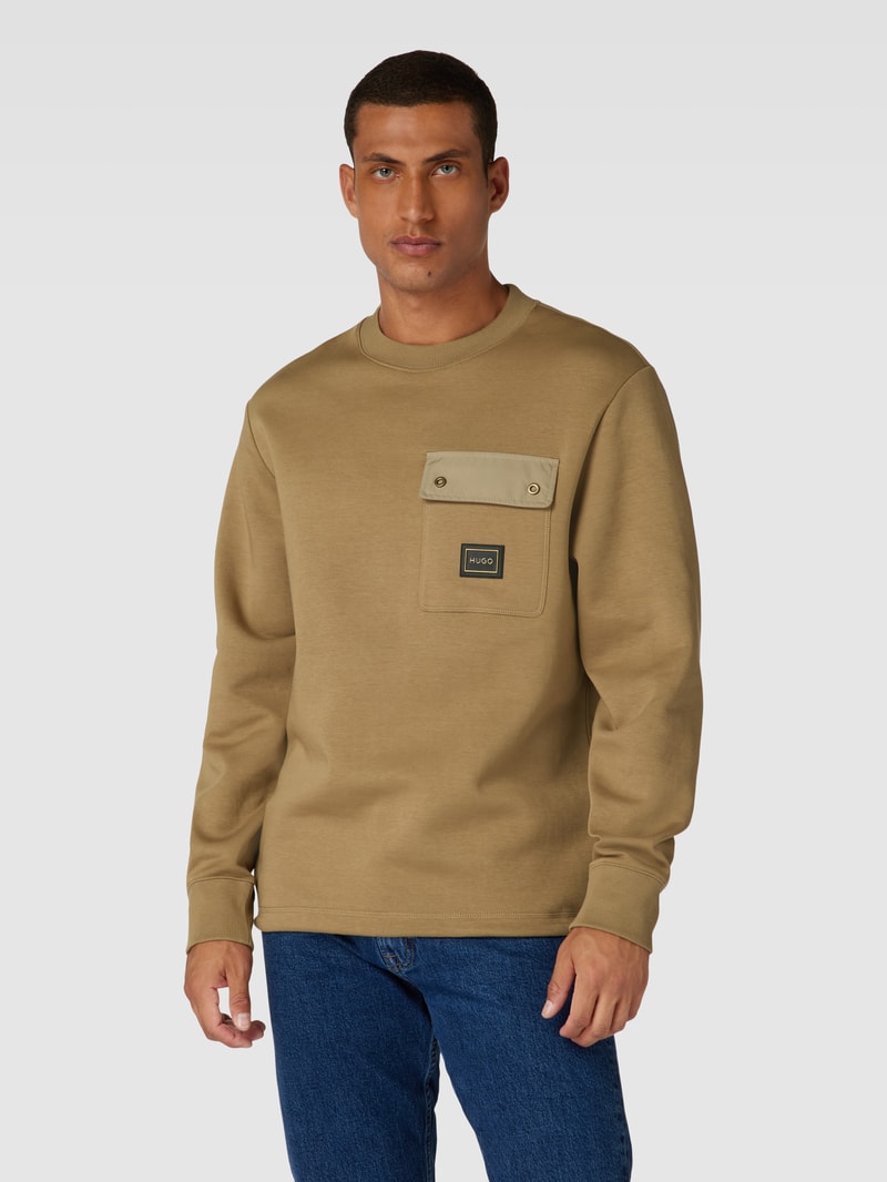 Sweatshirt mit Brusttasche Modell 'Dhaluli' in camel