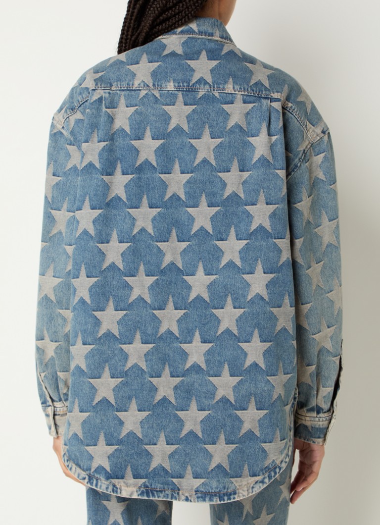 Jachetă matlasată din denim cu broderie de la Sandro Starsky