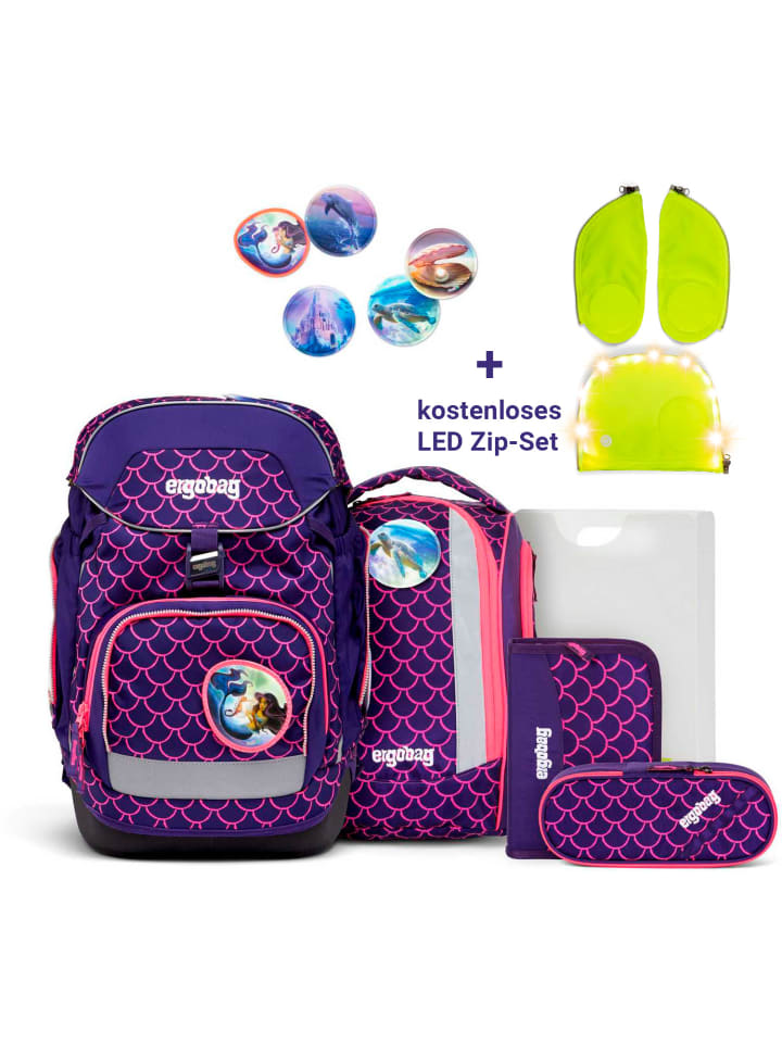 Ergobag pack Schulrucksackset 6-tlg. PerlentauchBär 2024 in lila günstig kaufen onesize